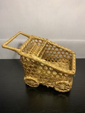 Wicker Trolley Shopping Basket