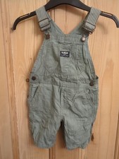 Oshkosh Bgosh Cropped Dungarees Green Cotton Size 4 Year Good Wear