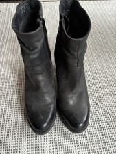 Women's Leather dark grey ankle boots size 3  Ella of Sweden