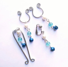 Intimate Jewelry Set with Clit Clamp, Clit Clip and Nipple Rings with blue bells