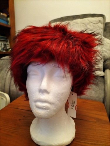 Ladies faux fur red russian - faux,