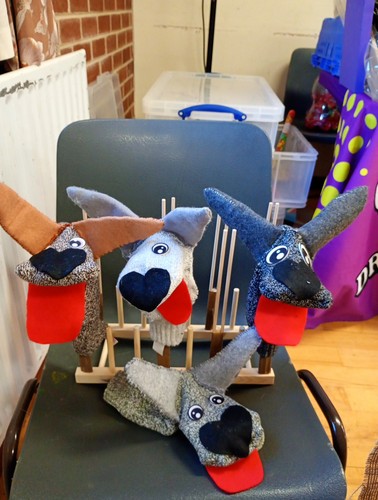 Dog sock puppets hand puppet - sock,