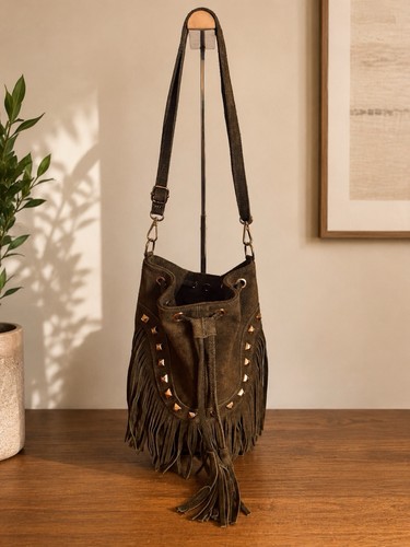 Olive green fringe - olive, bag