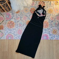 Vintage Wheels & Dollbaby Sydney Designer Black Velvet Cocktail Dress Gothic XS
