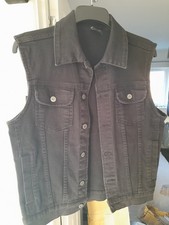 Black Denim Vest Gillet Jacket