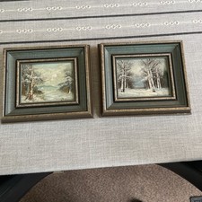 2 x Miniature Oil Paintings Of