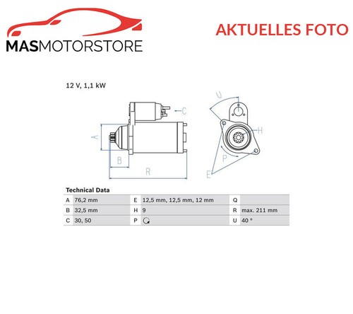 Engine starter motor - motor, bosch