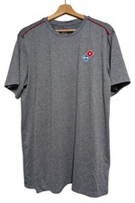 Dominos Pizza Gear Gray Button Polo Shirt Large Employee Uniform Mens Size M