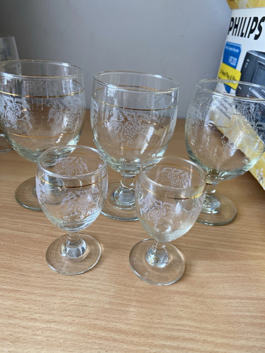 Set clear glass wine - of,
