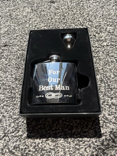 Engraved best man hip - hip, flask