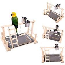 Parrots Playstand Bird Playground Wood Perch Gym Stand Playpen Ladder with Toys