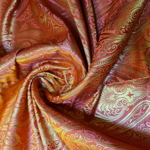 Double paisley brocade fabric - double,