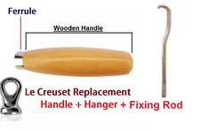 Fits Le Creuset Replacement wooden handle for plastic handle End Hook Fixing Rod