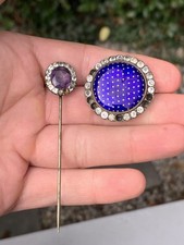 2x Georgian Old Cut Paste Brooch And Stickpin For Repair ￼