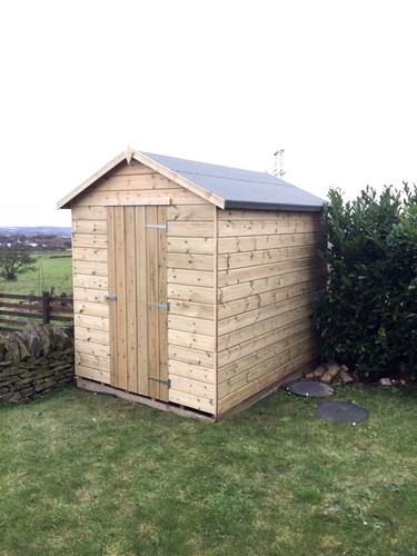 7x5 wooden garden shed 19mm - wooden,