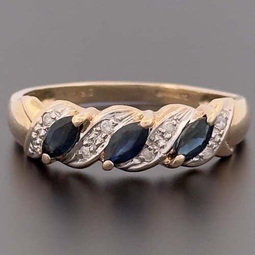 9ct yellow gold sapphire - 9ct,