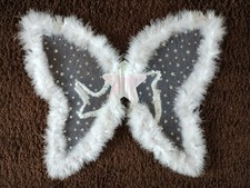 Child's White Sparkly Feathery Mesh Fairy / Angel Wings Fancy Dress Christmas