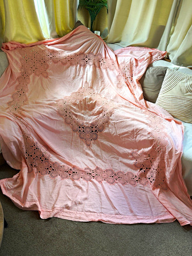Coral crochet embroidered - coral,