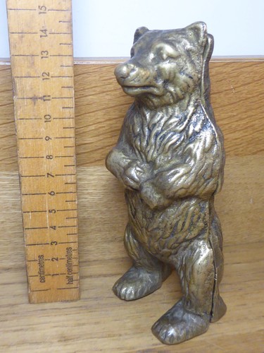 Vintage brass bear money - brass,
