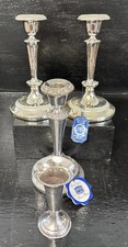 Stunning Vintage Group Of 4 Silver Plated Candlesticks Incl Ianthe & One Pair