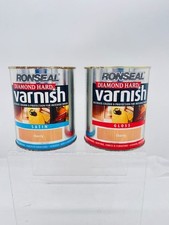 Ronseal 750ml Diamond Hard Varnish Gloss/Satin Cherry Inte Wood Clearance Tins