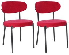 2 Velvet Dining Chairs Velvet Seat Chairs Plush velvet seat and backrest