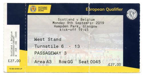 Ticket scotland belgium - scotland,