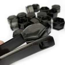 20 x 22mm ABS Caps Black Wheel