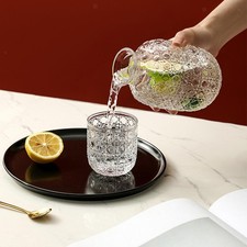 Bedside Water Carafe and Glass Set Water Pot for Dining Table Kitchen Home Clear