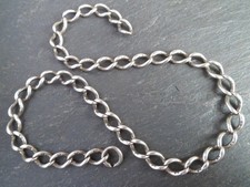 Antique Solid Silver Albert Pocket Watch Chain With Lion Stamps 32cm 16.1g