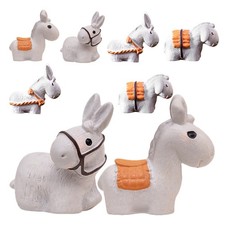 8 Pcs Mini Donkey Toy Cute