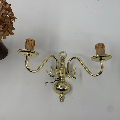 Vintage brass wall light - light, lamp
