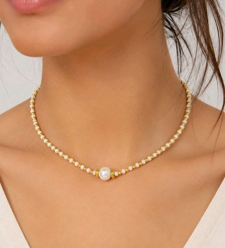 Gold tone faux beaded - tone,