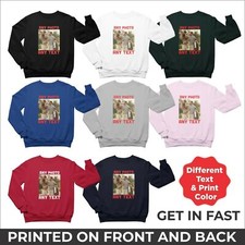 Personalised Sweatshirt Custom Text Any Photo Unisex Birthday Gift Jumper XS-6XL