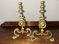 Pair Of Heavy Brass Antique