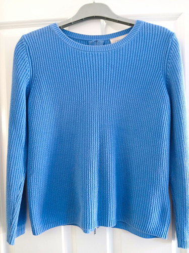 Cartoon blue rib knit cotton - cartoon, rib-knit