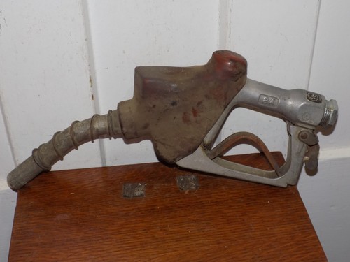 Vintage metal gas station hose - vintage,