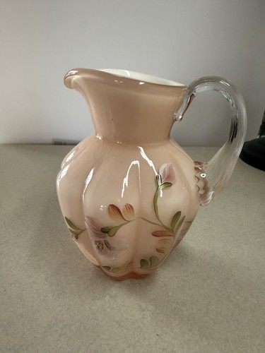 Fenton glass hand painted - hand,