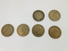 PRE 1947 KING GEORGE VI  HALF CROWN 50% SILVER X 6 .