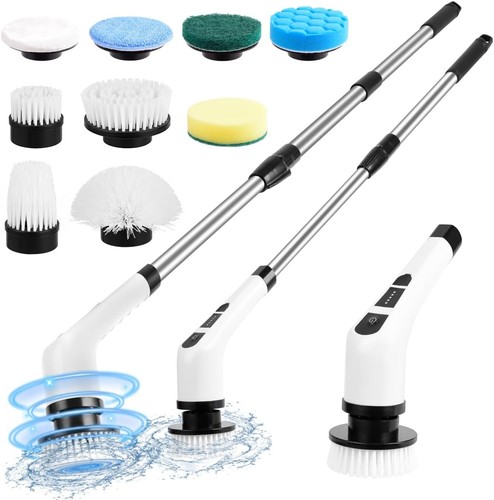 Cordless spin scrubber with - scrubber,