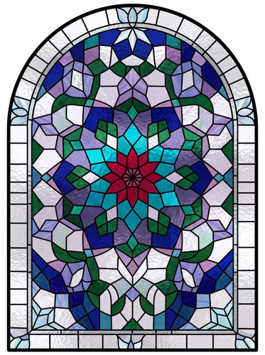 Patterned stained glass window - stained,