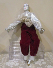 Porcelain Jester Doll,  12"