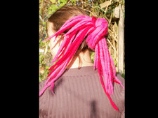 Red and Pink dreadlocks - 16
