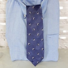 Neck Tie Mens Blue Silk Designer Geometric Suit Woven Cool Fresh Satin Y2K Japan