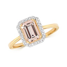 9ct yellow gold pink - 9ct, morganite