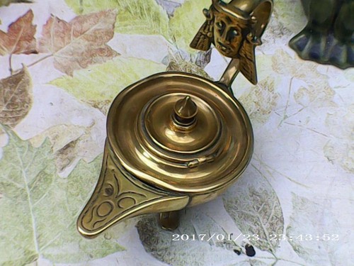 Vintage ink well brass - ink,