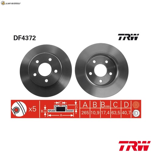 Brake discs df4372 for ford - 2x,