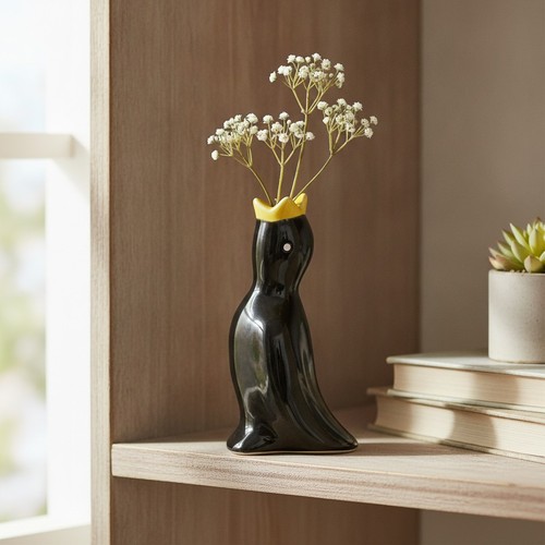 Vintage black ceramic - black,