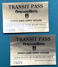 (2) VINTAGE TICKETS: OPRYLAND