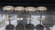Vintage Britanoid Edwards EPNS Goblets x4 Silver Plated Cocktail / Dessert Cups